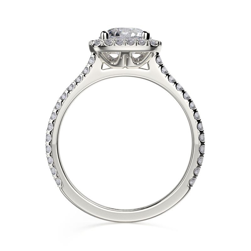 18k White Gold Diamond Halo Engagement Mounting