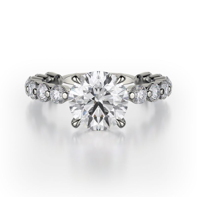 18k White Gold Shared Prong Diamond Engagement Mounting