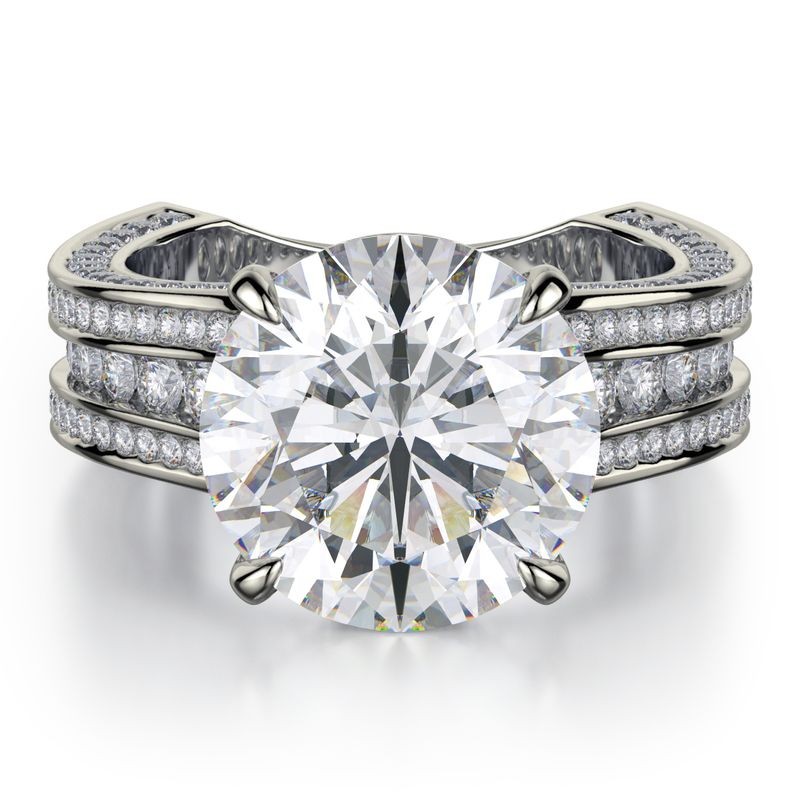 18k White Gold Channel Diamond Engagement Mounting