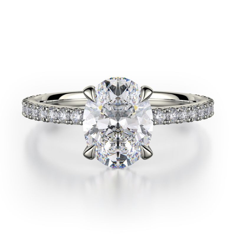 18k White Gold Under Gallery Diamond Engagement Mounting
