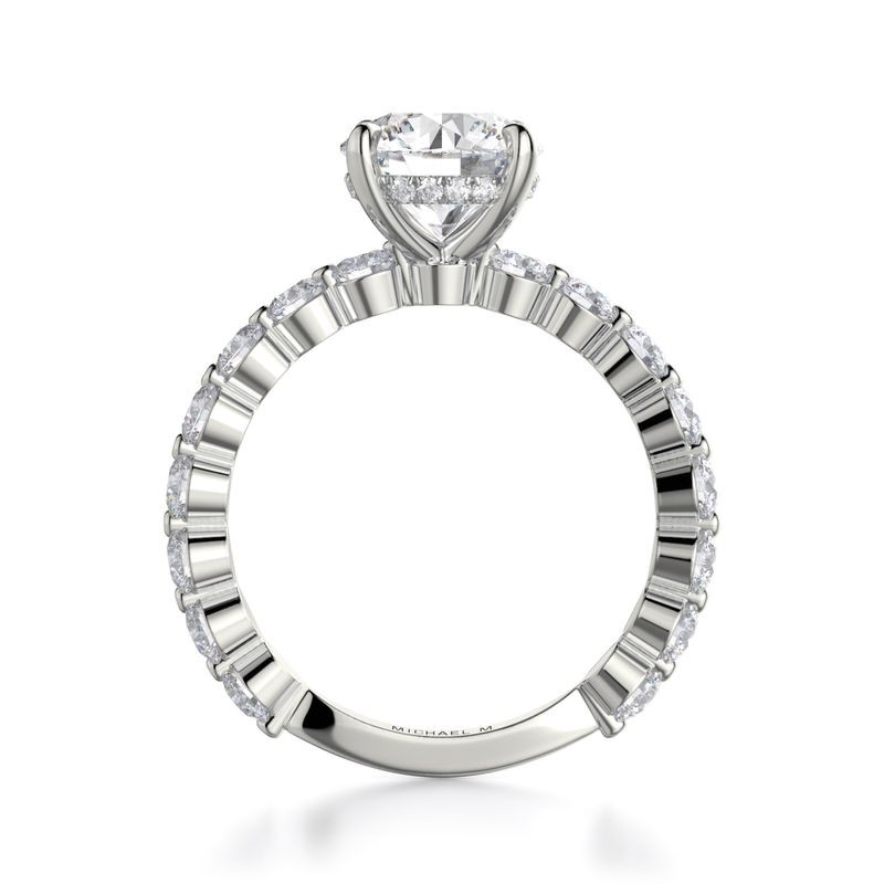 18k White Gold Shared Prong Diamond Engagement Mounting