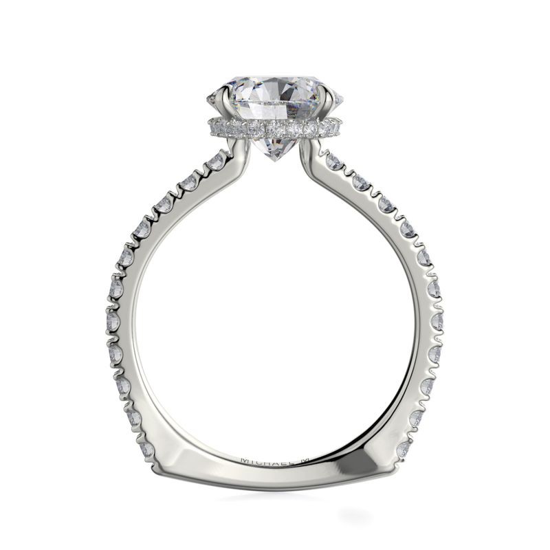 18k White Gold Round Diamond Engagement Mounting