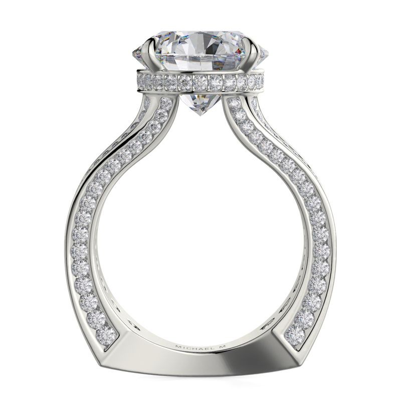 18k White Gold Channel Diamond Engagement Mounting