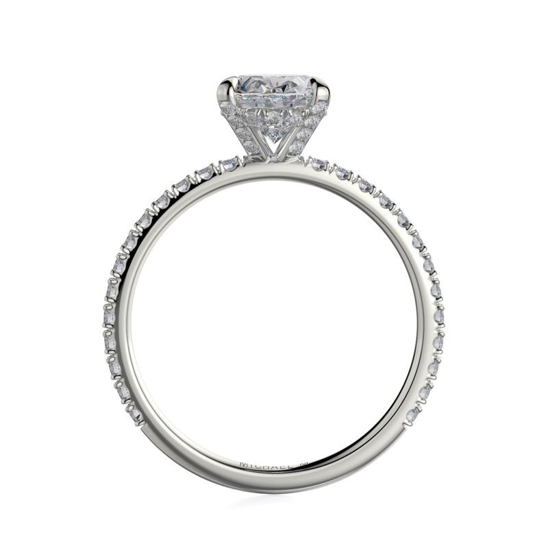 18k White Gold Under Gallery Diamond Engagement Mounting