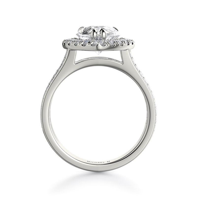 18k White Gold Halo Diamond Engagement Mounting