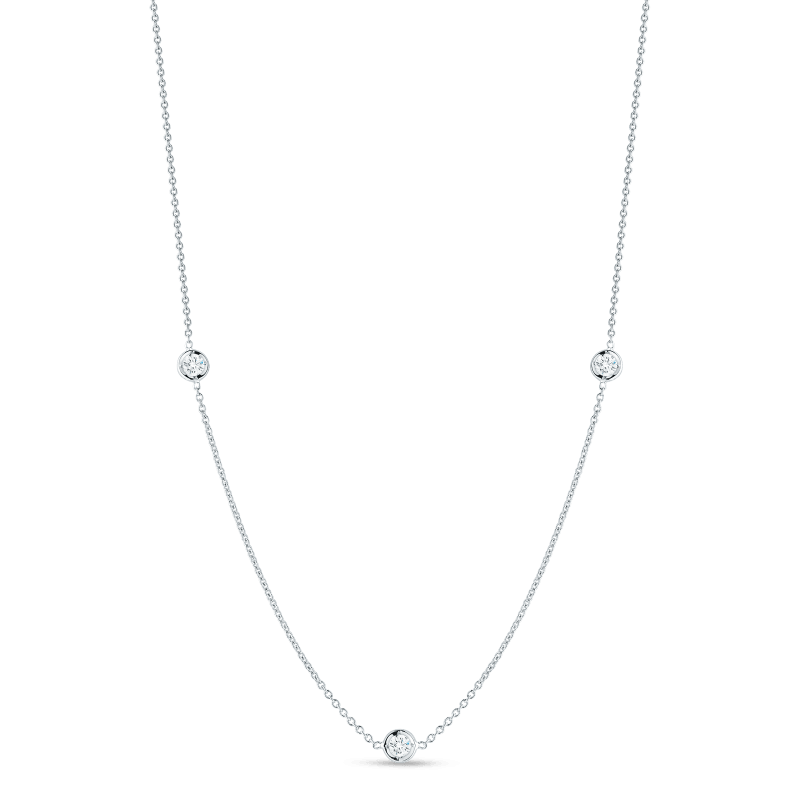 18k White Gold Diamond By The Yard Necklace