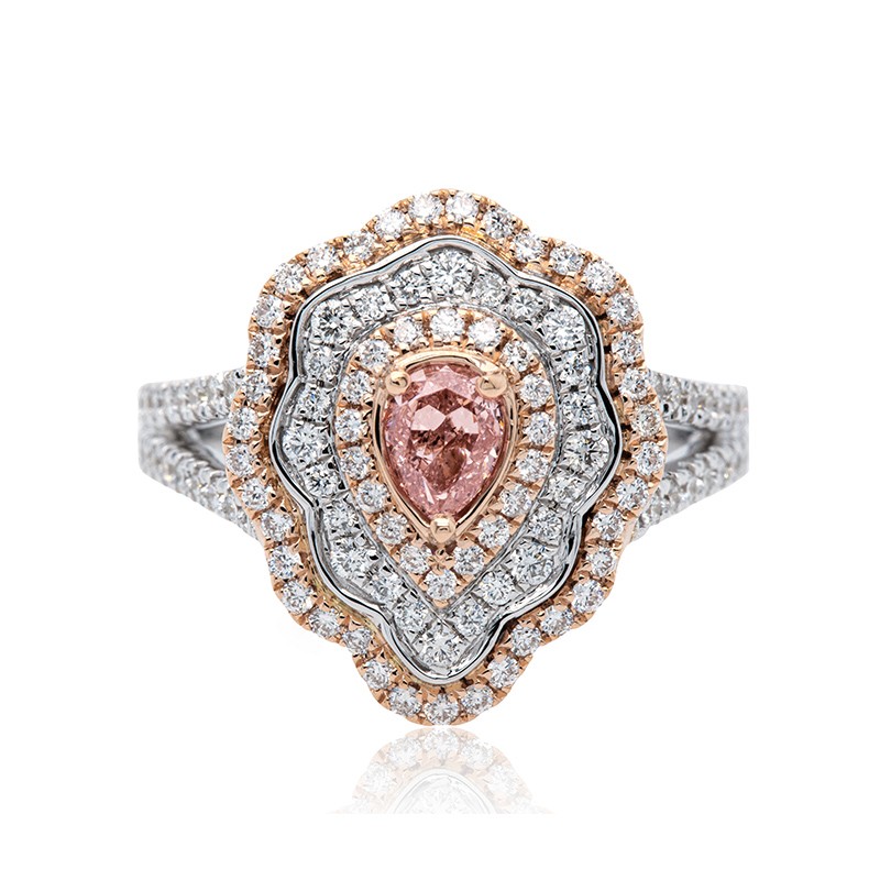 Fancy Pink & White Diamond Ring