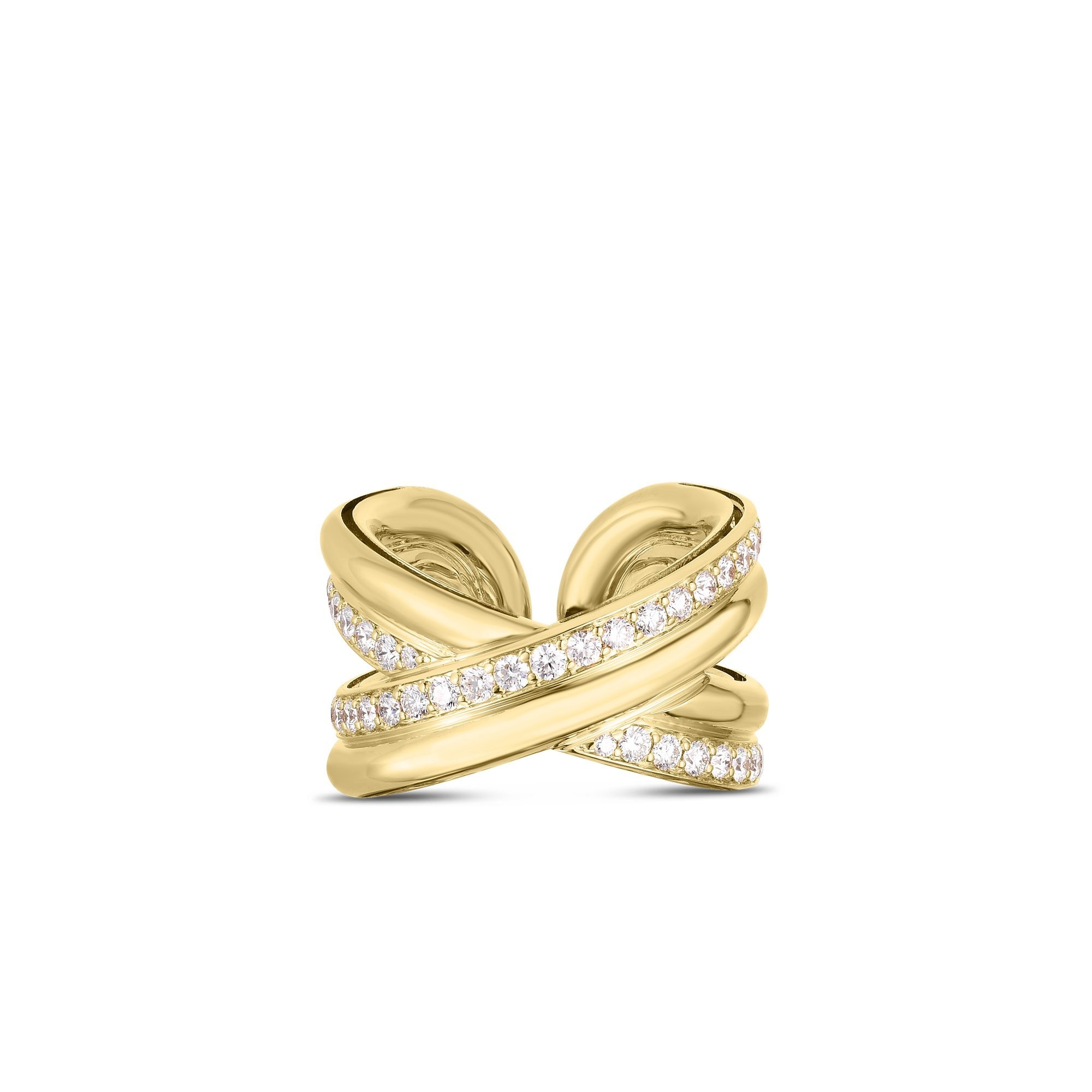 18K Yellow Gold Cialoma Diamond Crossover Ring
