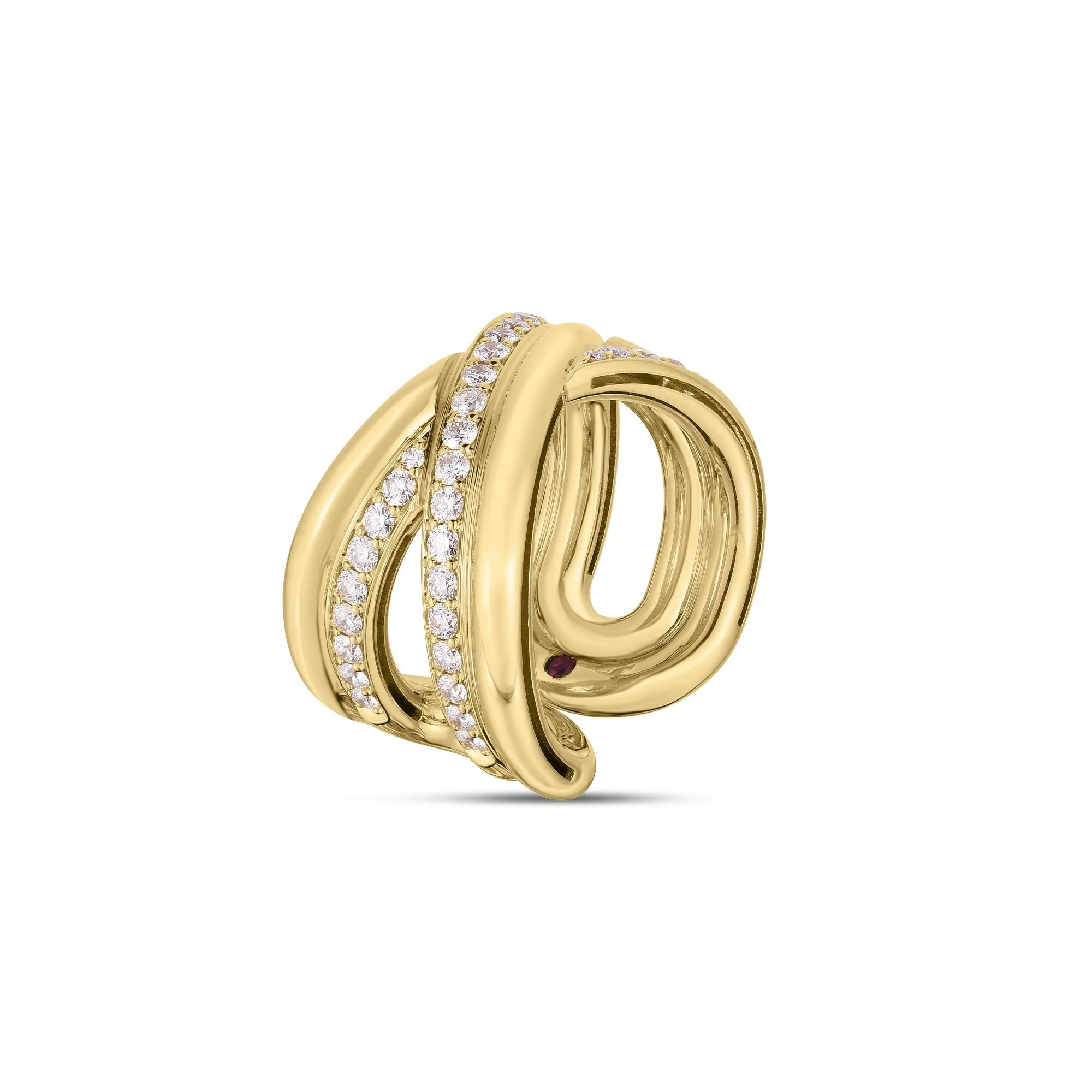 18K Yellow Gold Cialoma Diamond Crossover Ring