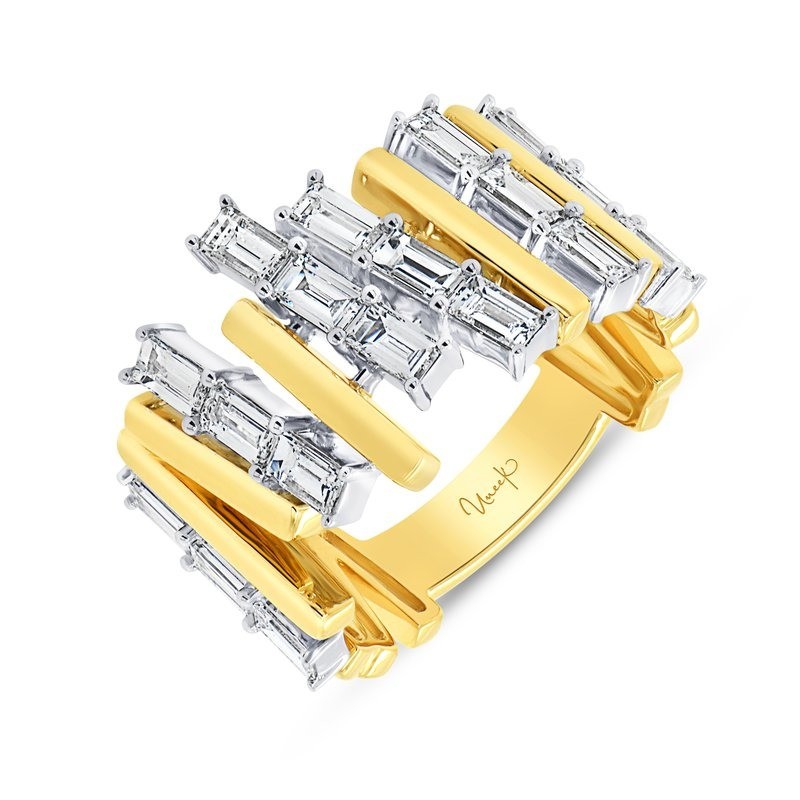 18k Two-Tone Diamond Baguette Ring