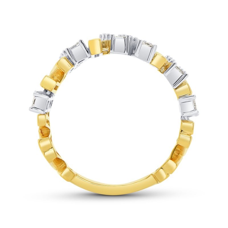 18k Two-Tone Diamond Baguette Ring