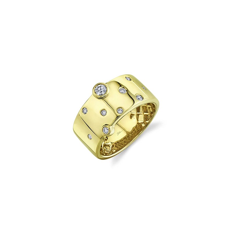 14K Yellow Gold Diamond Bezel Ring