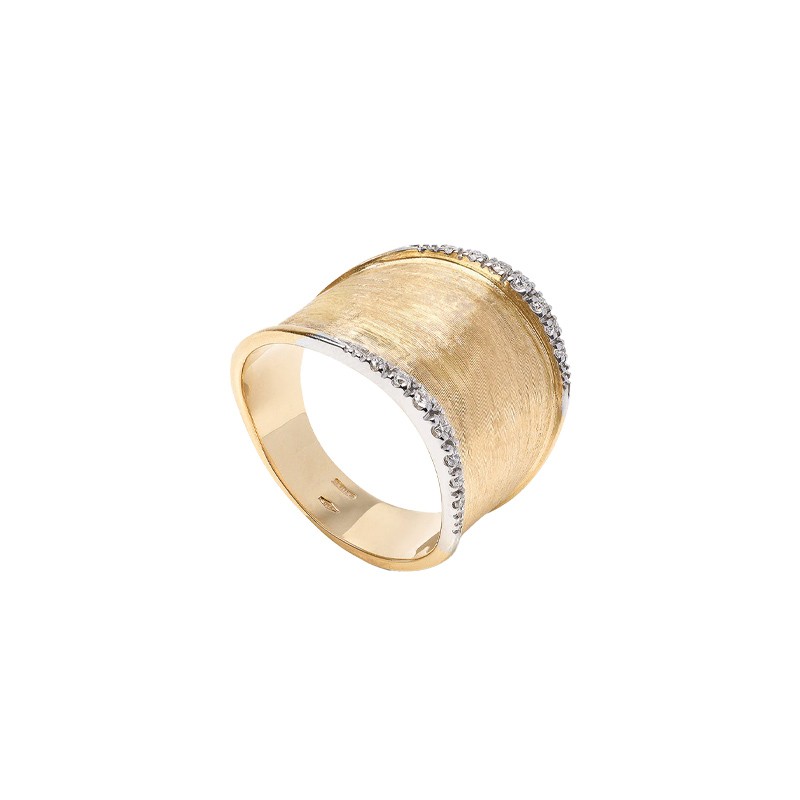 18K Yellow Gold Large Band with Diamonds