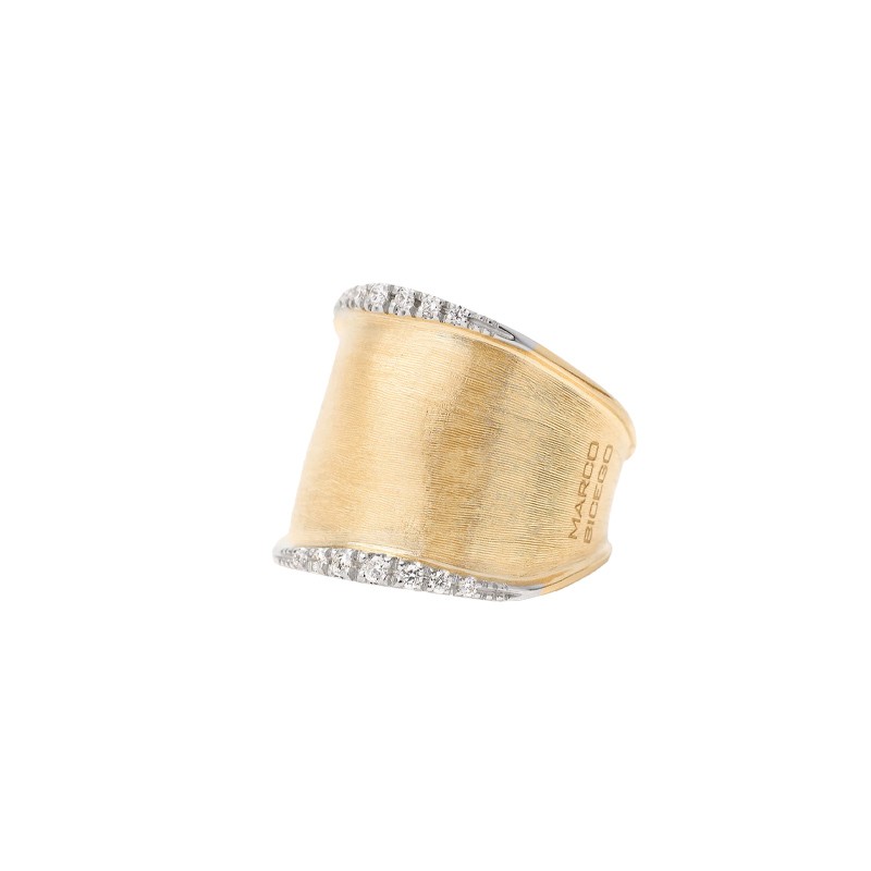 18K Yellow Gold Large Band with Diamonds