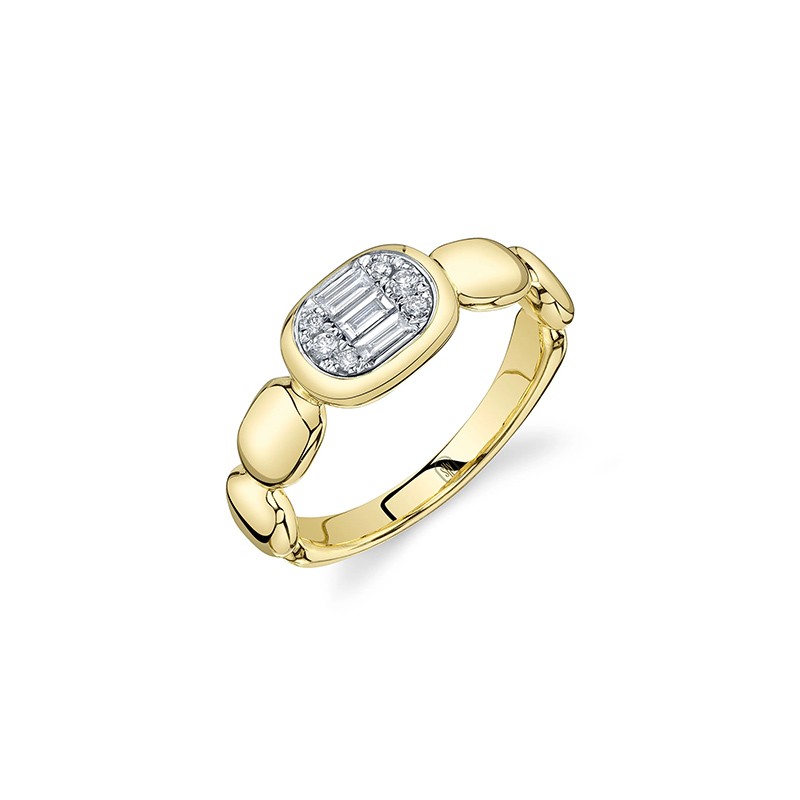 14k Yellow Gold Diamond Baguette Ring