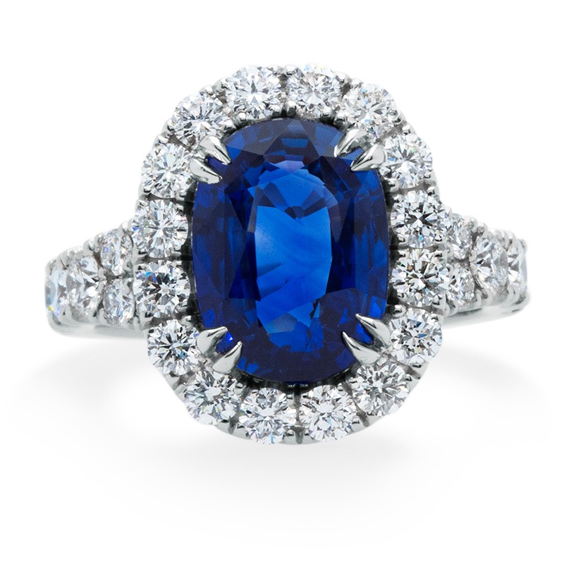 Platinum Sapphire Diamond Ring