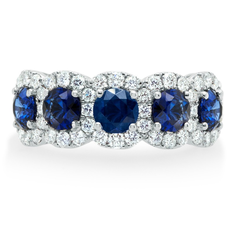 18k White Gold Sapphire Diamond Ring