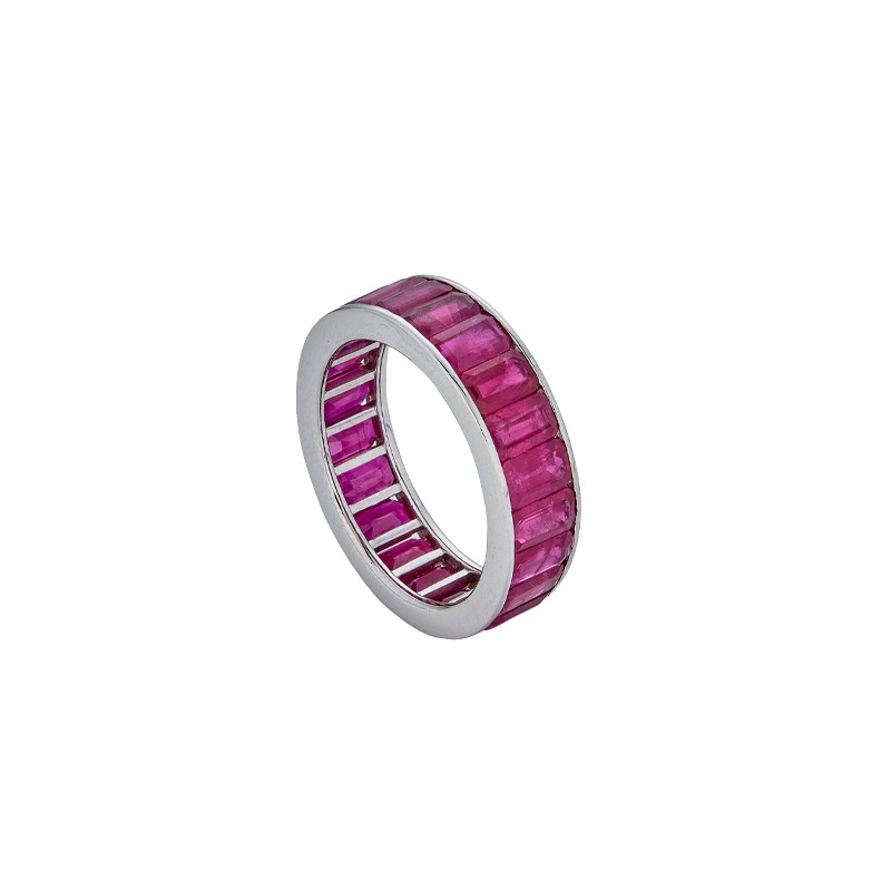 18K White Gold Ruby Eternity  Ring