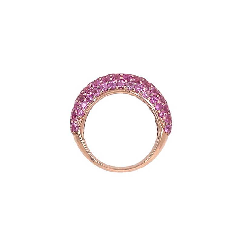 18K Rose Gold Pink Sapphire Small Dome Ring
