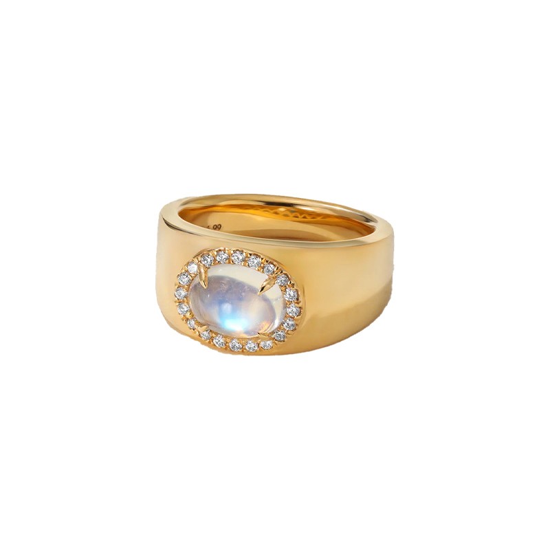Heirloomed Oval Moonstone Cigar Band