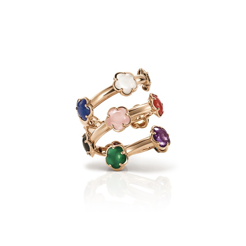 BRUNI 18KR MULTI STONE RING .01TDW]