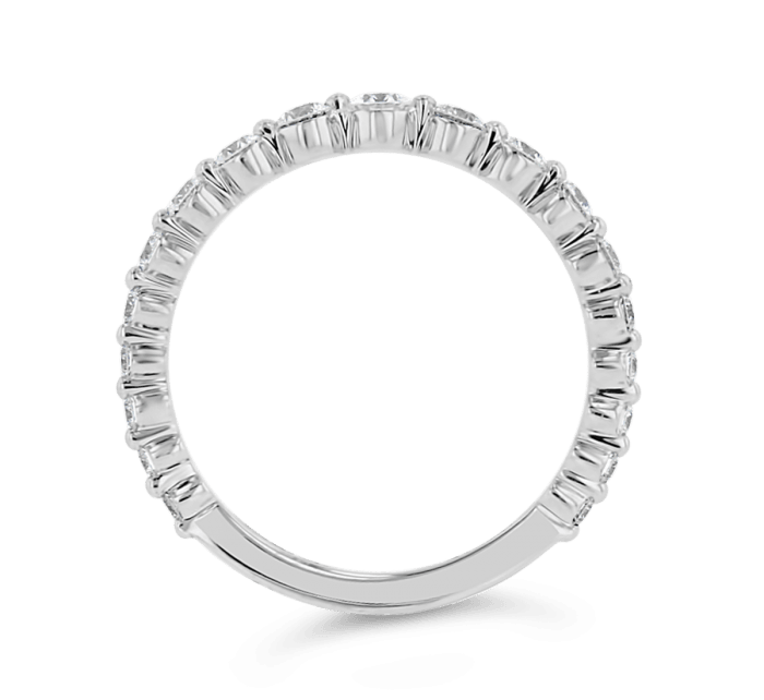 18k White Gold Knife Edge Diamond Wedding Band