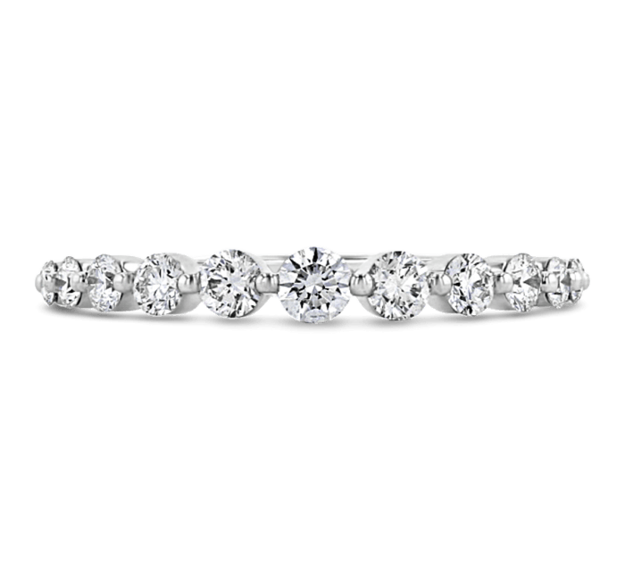 18k White Gold Knife Edge Diamond Wedding Band