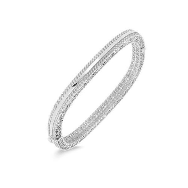18k White Gold Princess Bangle Bracelet