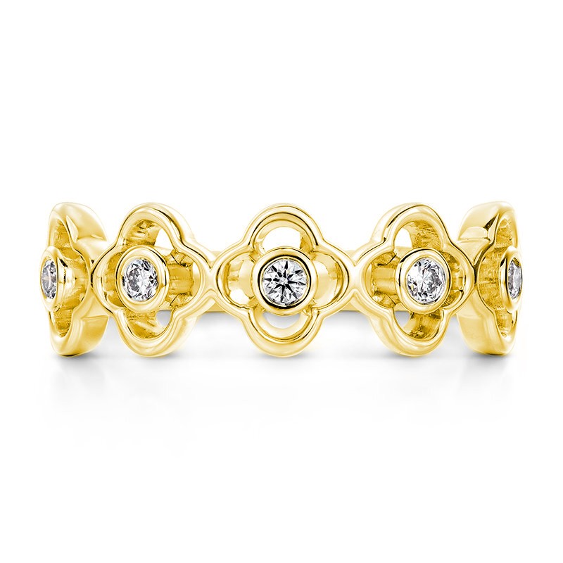 18k Yellow Gold Signature Petal Bezel Band