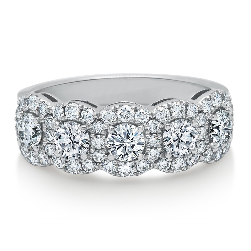 18k White Gold Diamond Round Ring