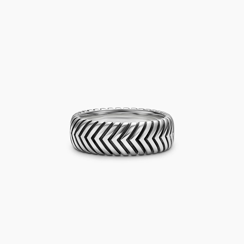 Sterling Silver Chevron Band Ring