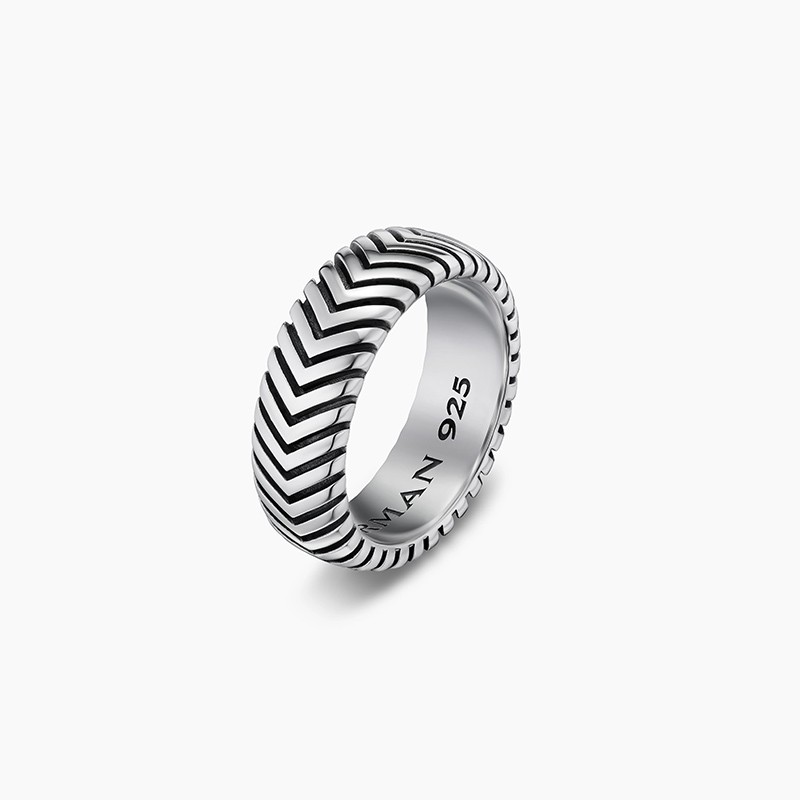 Sterling Silver Chevron Band Ring
