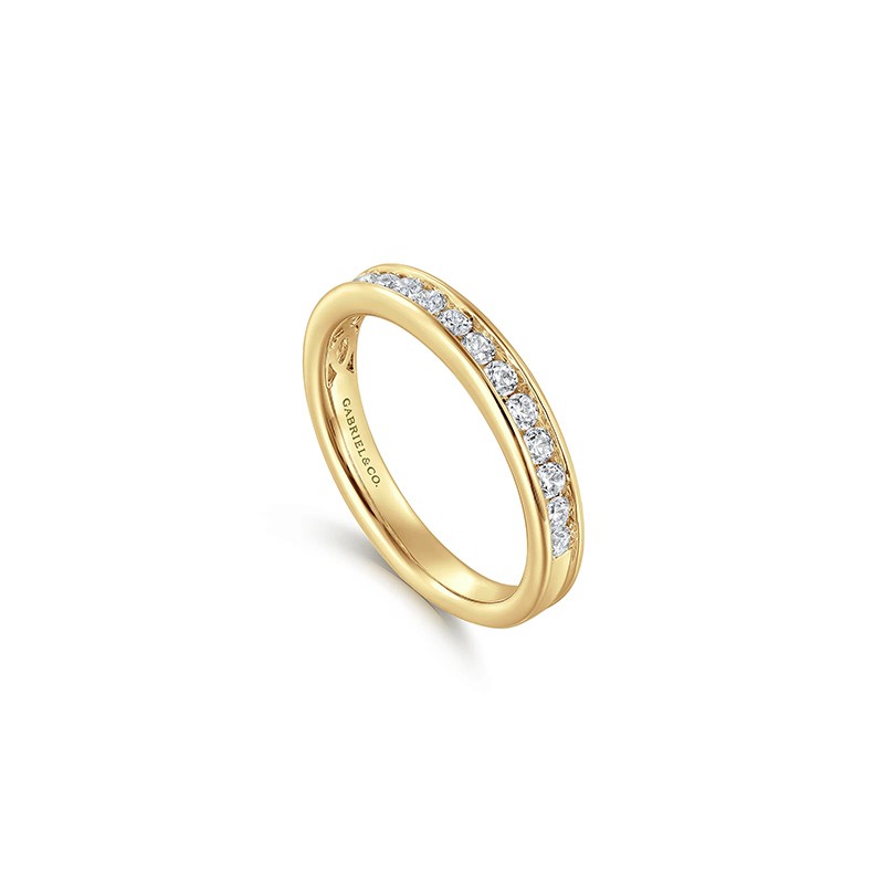 14K Yellow Gold Channel Set Diamond Anniversary Band