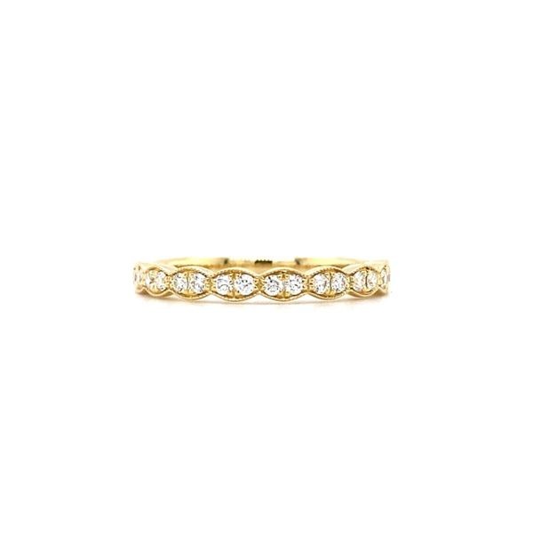 18k Yellow Gold Lorelei Floral Milgrain Diamond Wedding Band