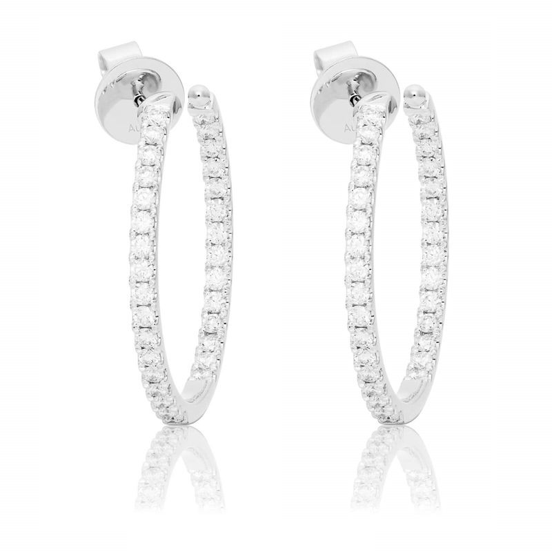 Classic Diamond Hoop Earrings
