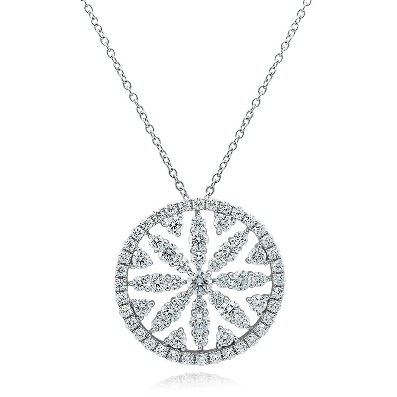 18k White Gold Diamond Frame Necklace