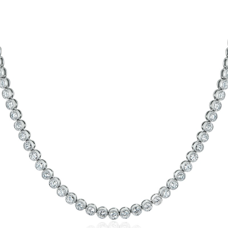 18k White Gold Diamond Tennis Necklace