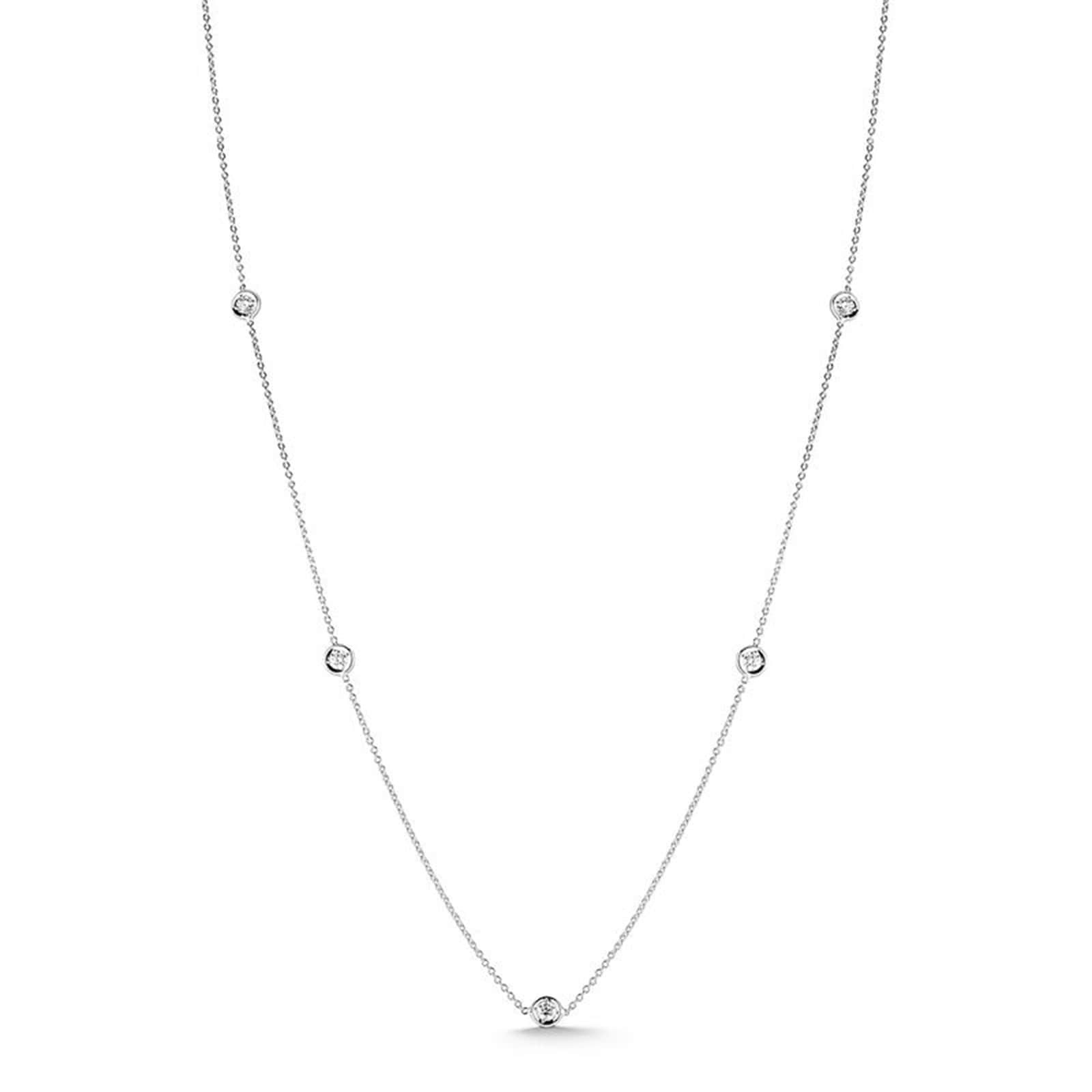 18K White Gold Diamonds by the Inch 5 Station Necklace
