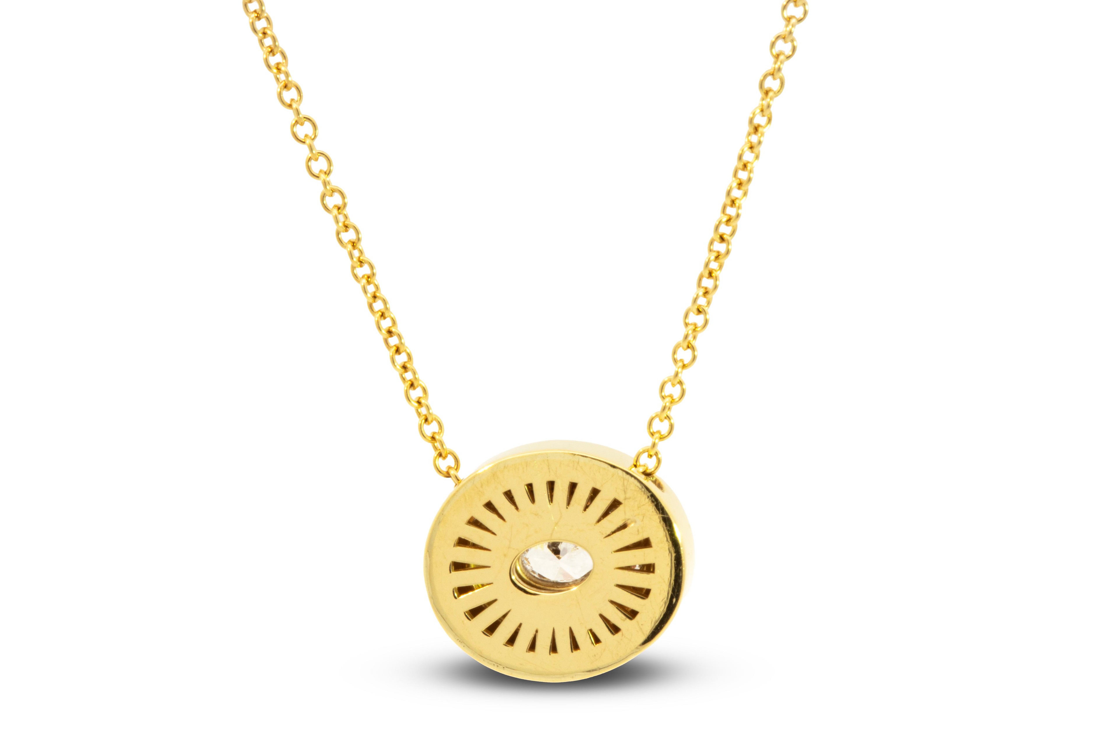 18k Yellow Gold Pave Diamond Necklace