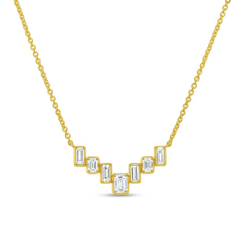 18K Yellow Gold Alexandria Bar Necklace