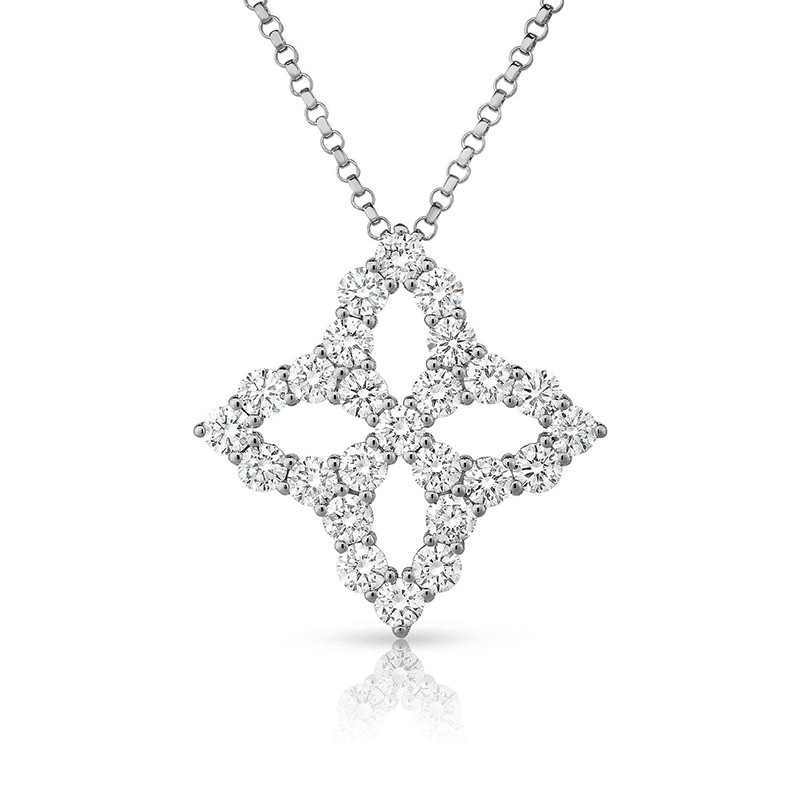 DIAMOND PRINCESS OUTLINE FLOWER NECKLACE