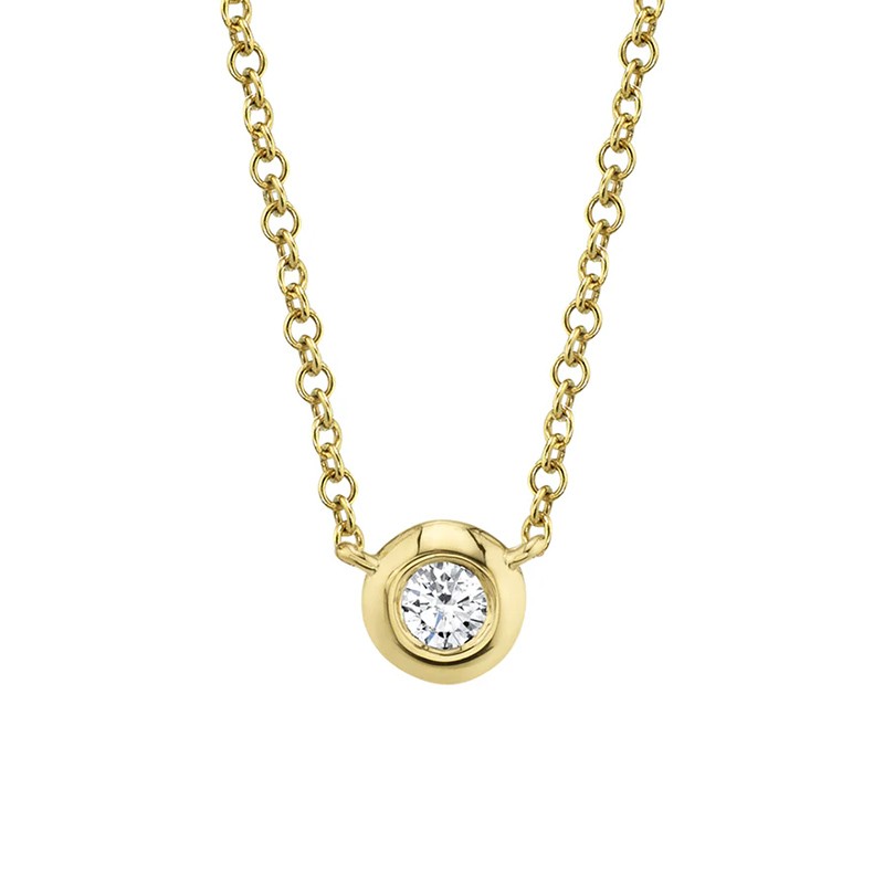 Yellow Gold Diamond Bezel Necklace