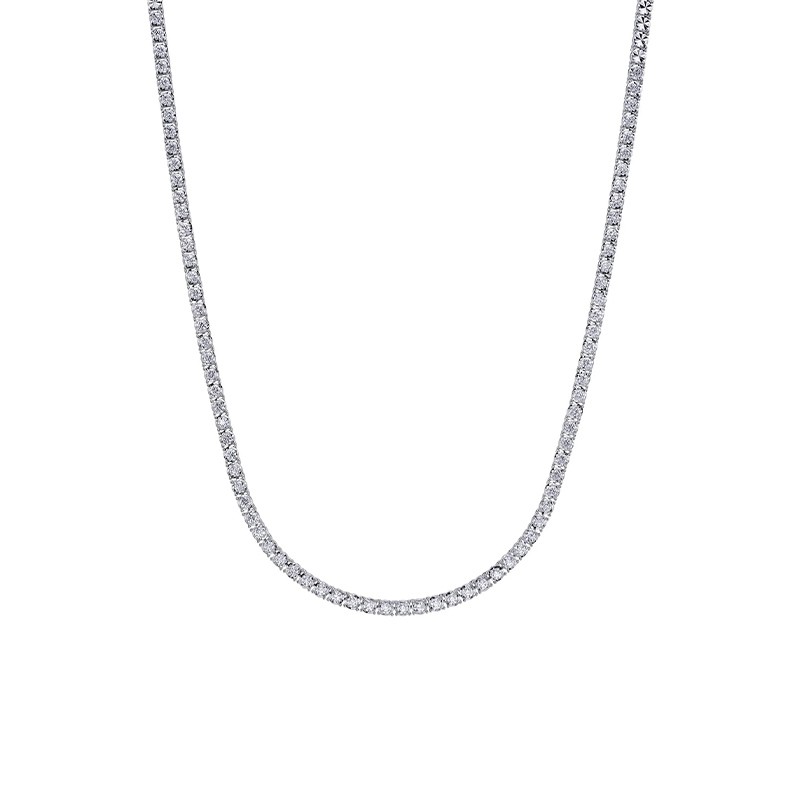 14K White Gold Diamond Tennis Necklace
