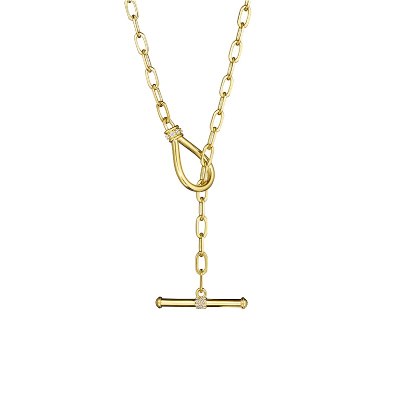 18K Yellow Gold Toggle Necklace