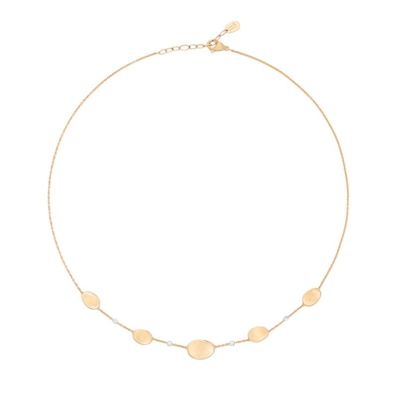 18K Yellow Gold Lightweight Necklace with Diamonds