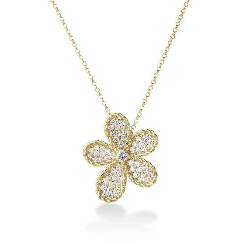 JASMINE PAVÉ DIAMOND FLOWER NECKLACE
