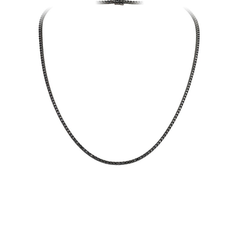 Black Diamond Tennis Necklace
