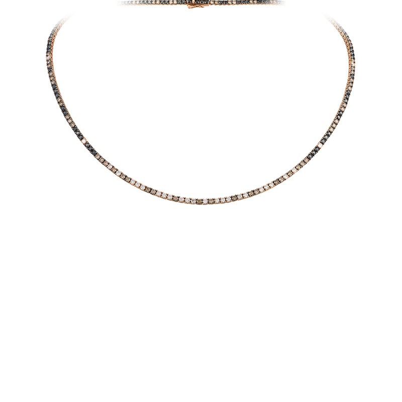 Rose Gold Diamond Tennis Necklace