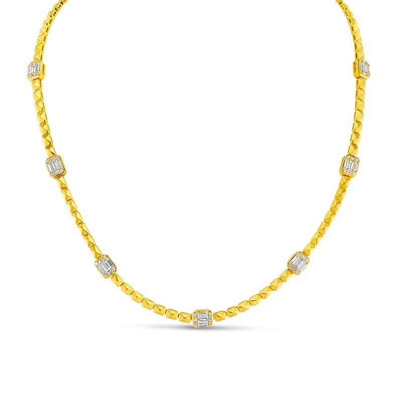 Two Tone Diamond Necklace