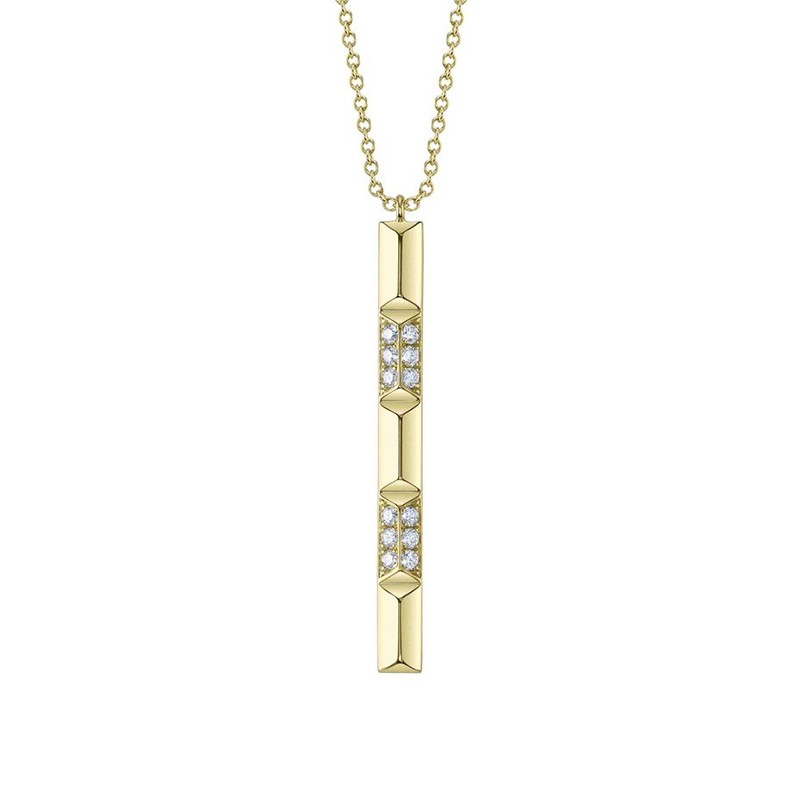 Yellow Gold Diamond Geo Cut Necklace